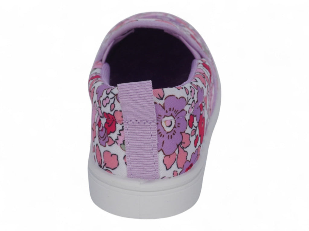 Toddler White Purple Multicolor Flower Slip On