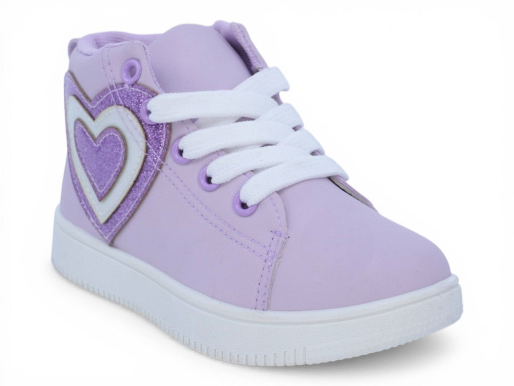 Toddler Purple Hearts Hi Top Sneaker