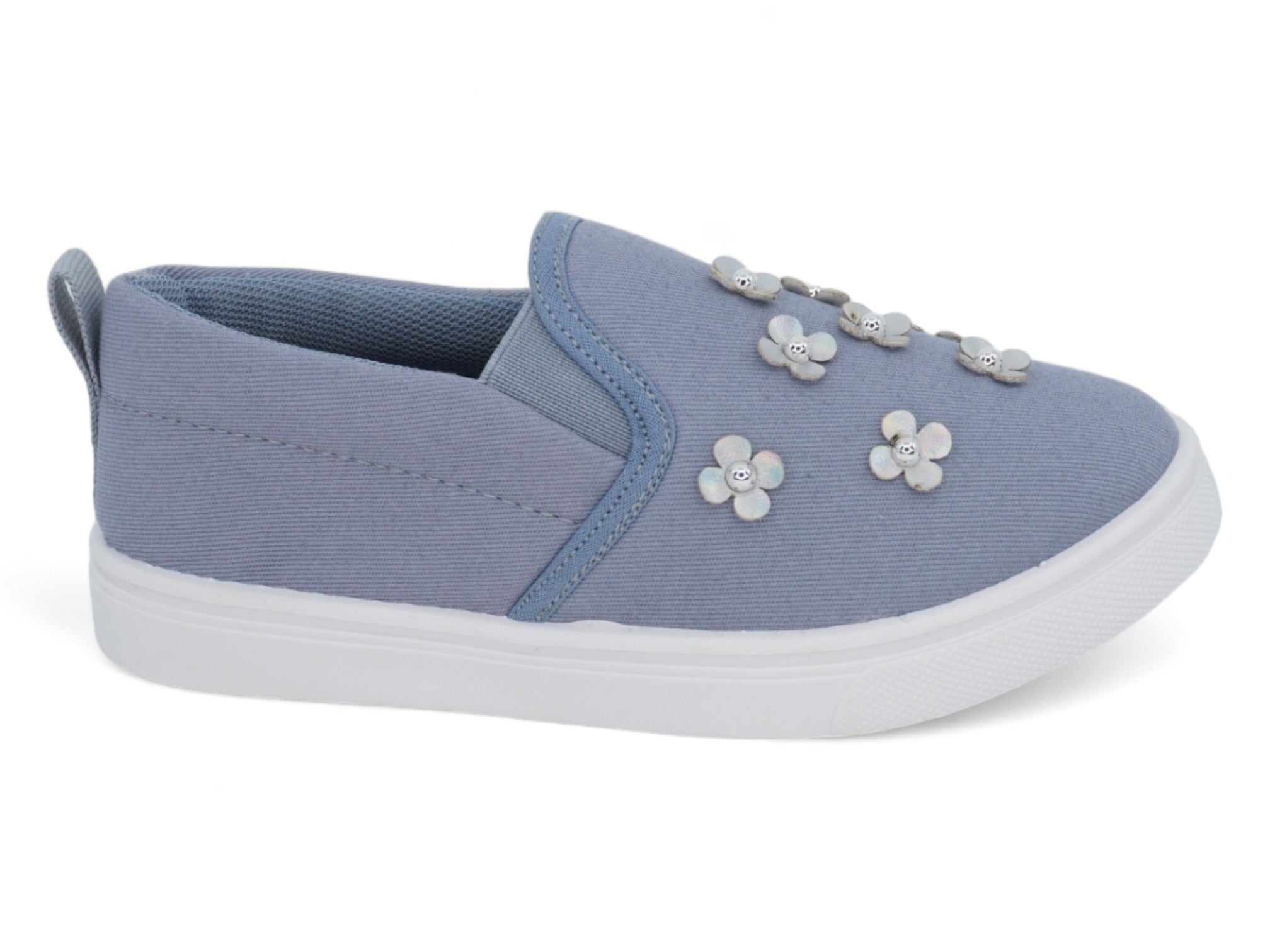 Girls` Denim Flower Slip On