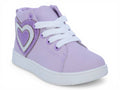 Girls` Lilac Triple Glitter Heart Sneaker