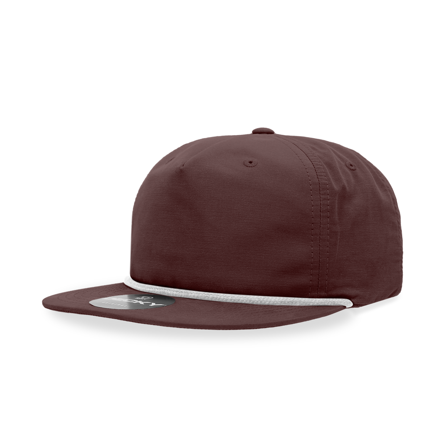 Decky 6032 Classic Rope Hat 5 Panel Flat Bill Cap Snapback - Blank