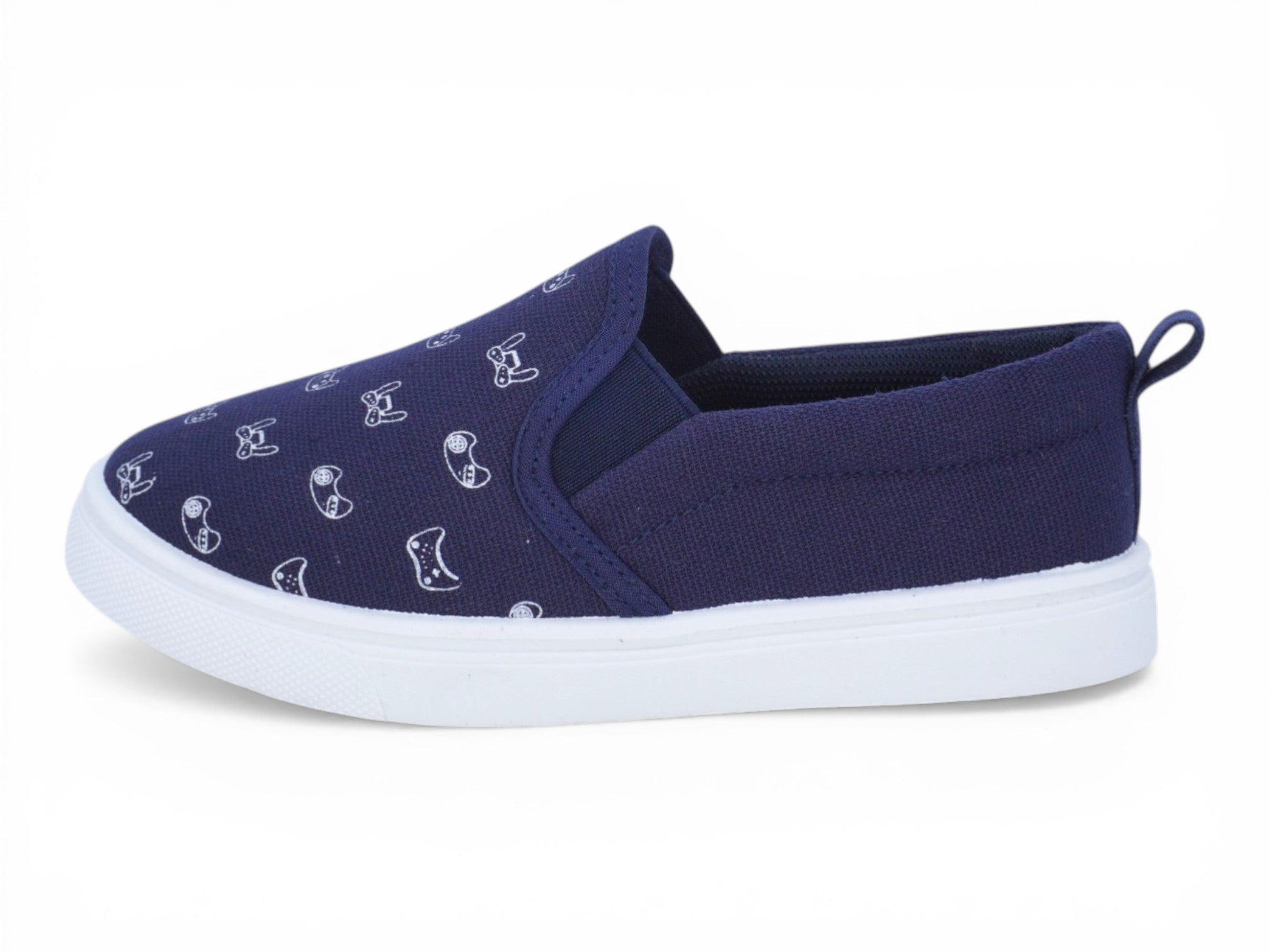Toddler Navy Gamer Canvas Slip On