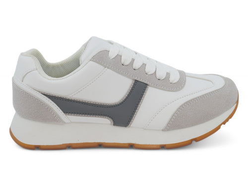 Boys` Gray Microsuede Sneaker