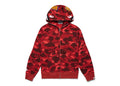 BAPE Color Camo Shark Full Zip Hoodie Red