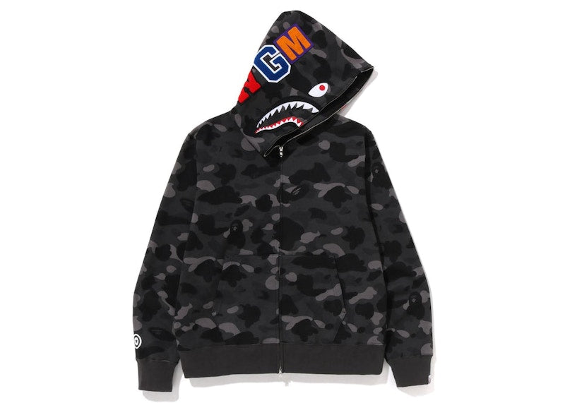 BAPE Color Camo Shark Full Zip Hoodie Black