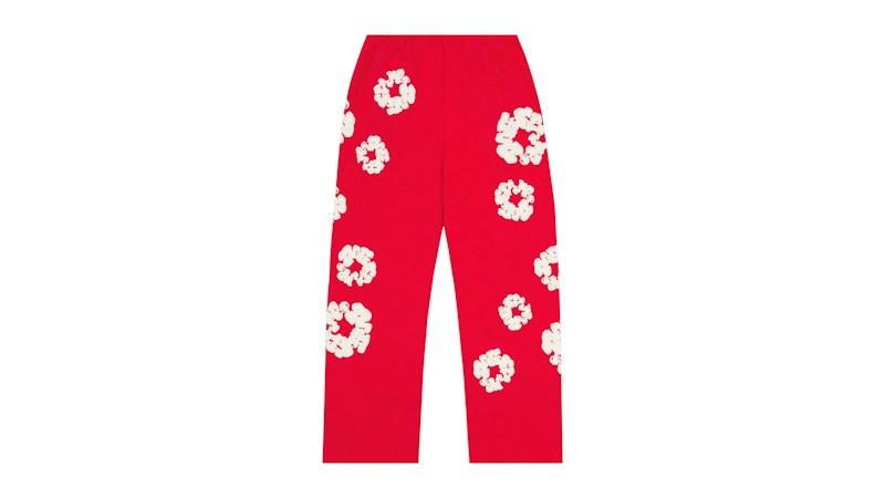 Denim Tears Cotton Wreath Baggy Sweatpants Red