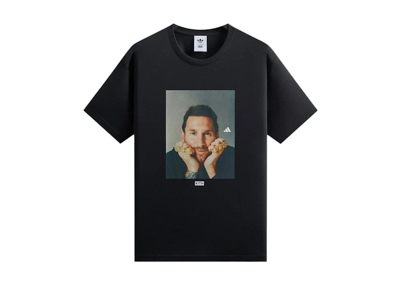 Kith x adidas Messi Football Graphic Tee Black