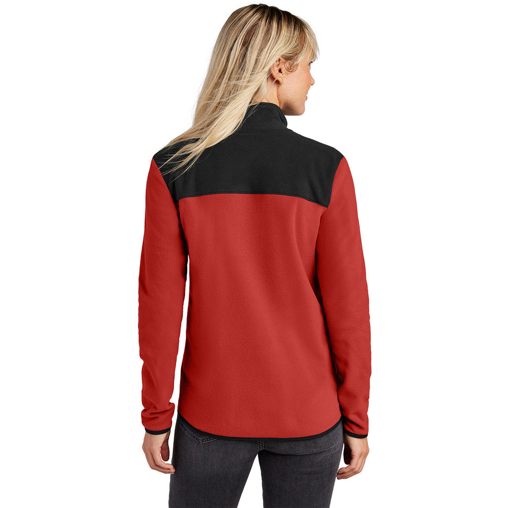 The North Face Women's Rage Red/TNF Black Glacier Full-Zip Fleece Jacket
