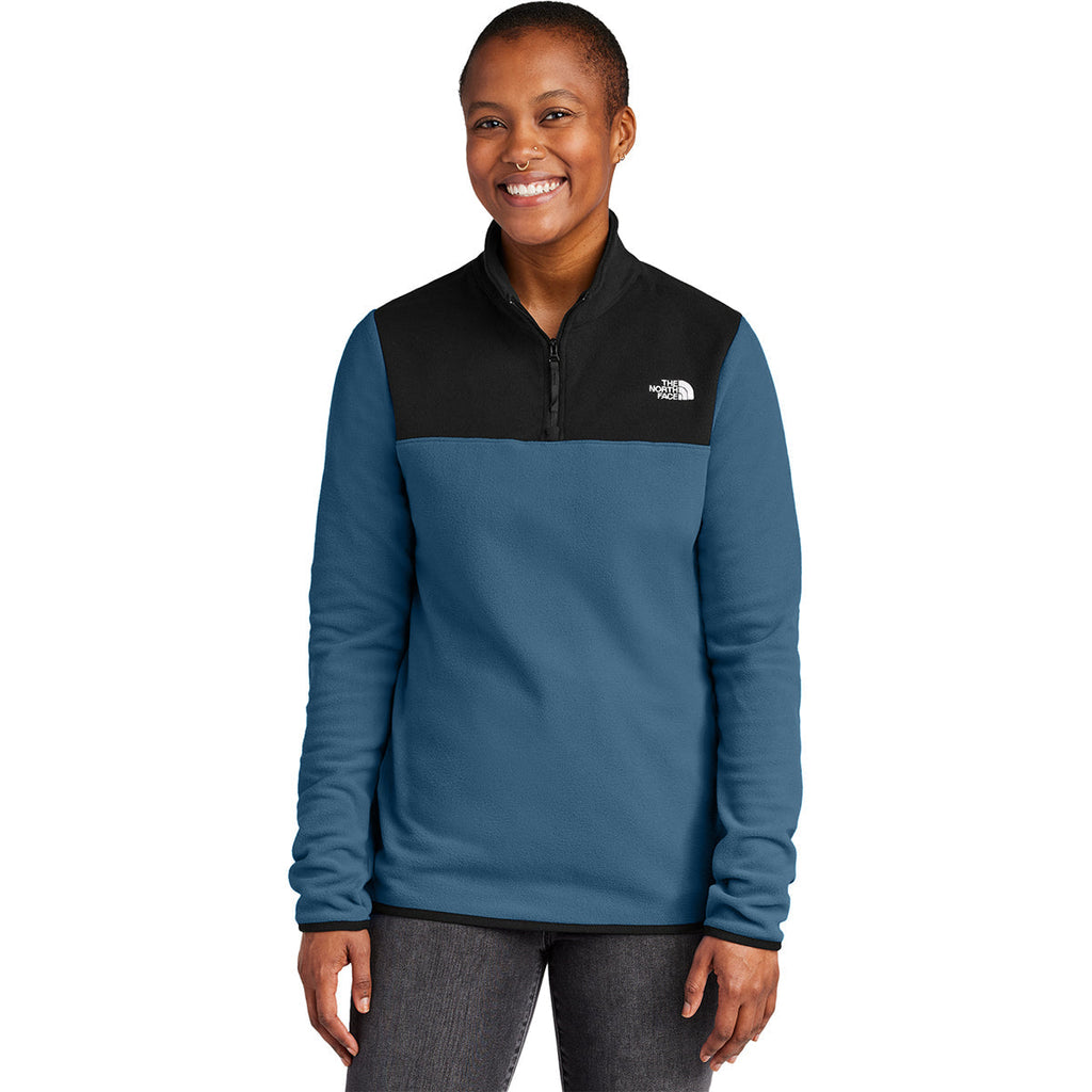 The North Face Women's Shady Blue/TNF Black Glacier 1/4-Zip Fleece