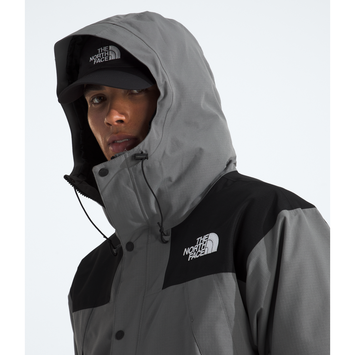 The North Face Men's DryVent Mono Mountain Jacket in Smoked Pearl/TNF Black