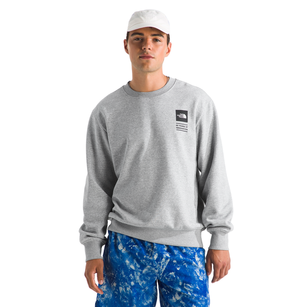 The North Face Celebration Relaxed Graphic Crewneck Sweatshirt in TNF Light Grey Heather