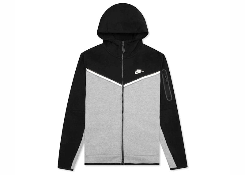 Nike Sportswear Tech Fleece Full-Zip Hoodie Black/Dark Grey Heather/White