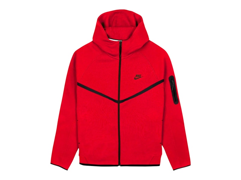 Nike Tech Fleece Windrunner Full Zip Hoodie Gym Red/Black