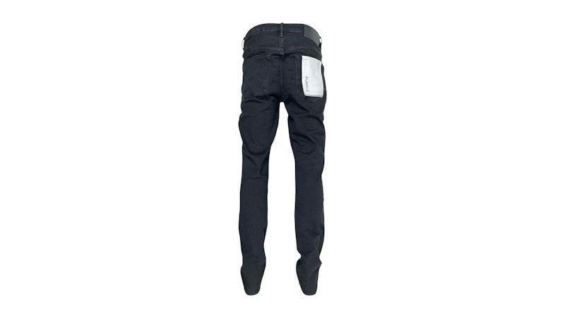 Purple Brand P002-Ndbr825 Knee Slit Rinse Slim Jean Black