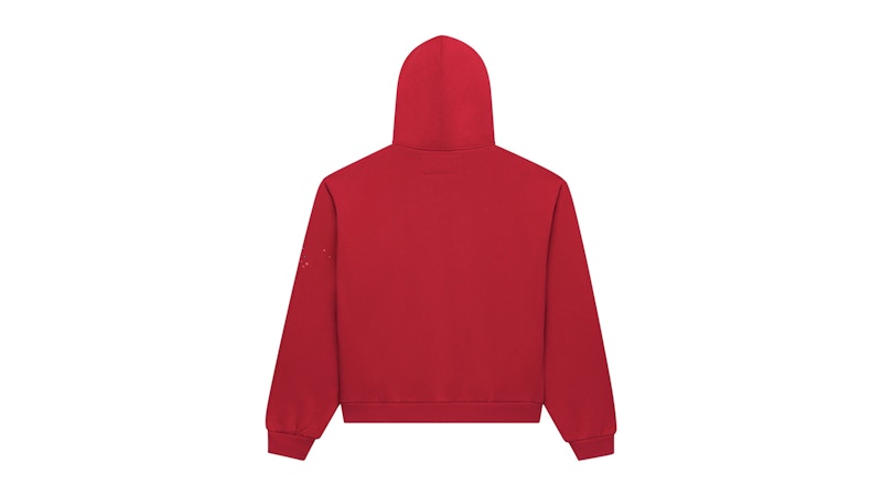 Sp5der Angel Number Zip Hoodie Merlot