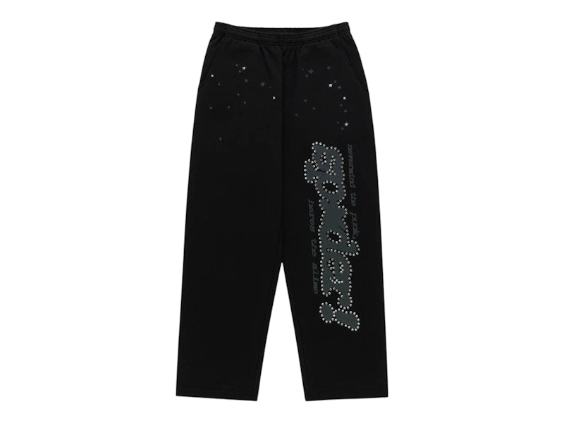 Sp5der Rhinestone Punk V2 Sweatpant Black