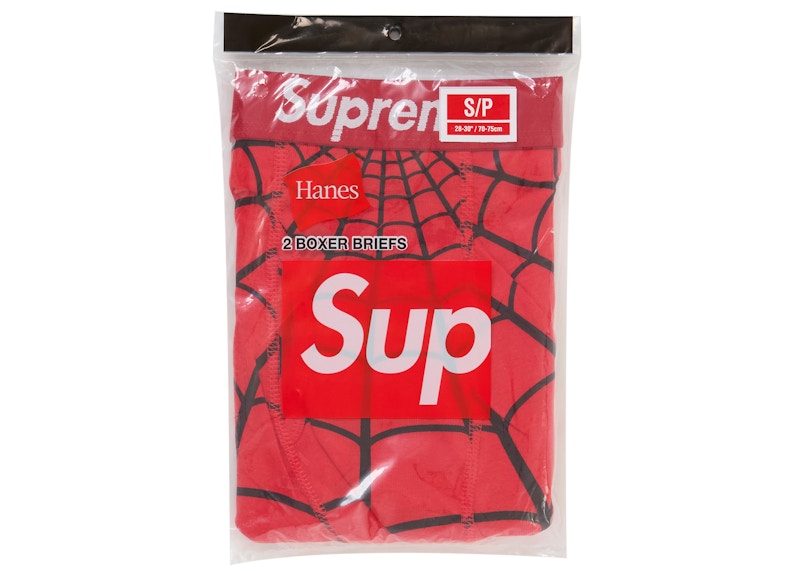 Supreme Hanes Spider-Man Boxer Briefs (2 Pack) Red