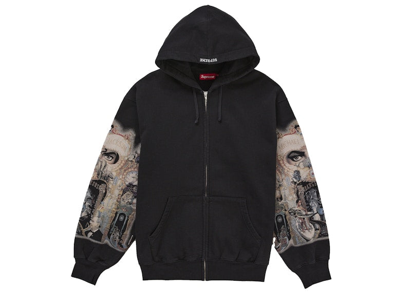Supreme Michael Jackson Dangerous Zip Up Hooded Sweatshirt Black