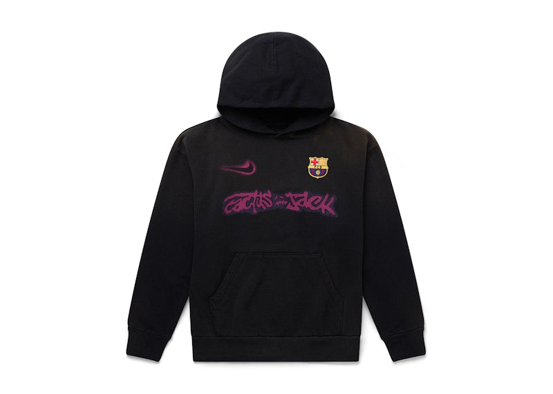 Travis Scott x Nike x FC Barcelona Spray Logo Hoodie Black