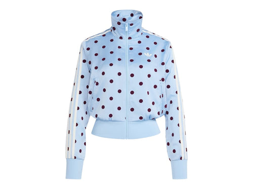 adidas Women's Satin Polka Dots TT Track Jacket Clear Sky