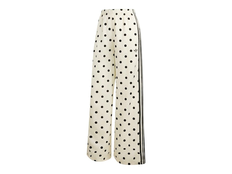 adidas Women's Satin Polka Dots Wide Leg Pant Off White