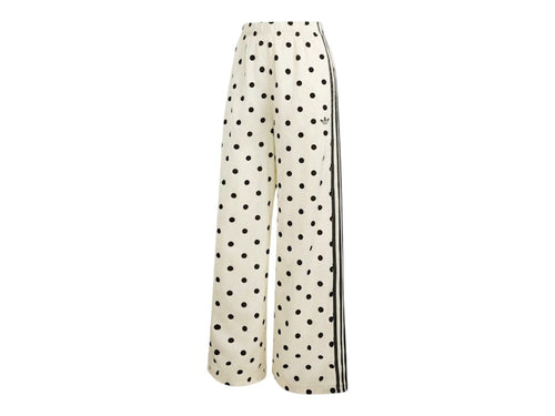 adidas Women's Satin Polka Dots Wide Leg Pant Off White